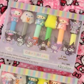 Blister con 6 Marcatextos Dobles 12 colores Sanrio