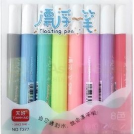 Blister con 8 Boligrafos Mágico que flota en el Agua Floating Pen