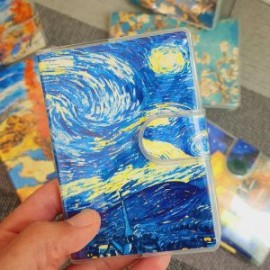 Mini Libreta Pasta Plastificada con Broche Hoja de Rayas Van Gogh Premium