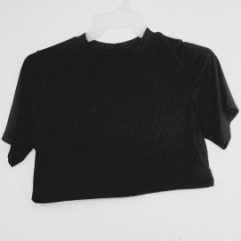 Blusa Corta para Dama Manga Corta Negro Steph