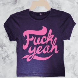 Blusa para Dama Manga Corta Azul Marino Fuck Yeah