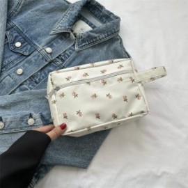 Bolso de Mano Cosmetiquera de Lona Cuadrada