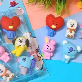 Blister con 6 Gomas Borradores BT21 BTS